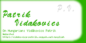 patrik vidakovics business card