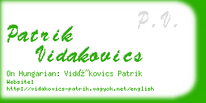 patrik vidakovics business card